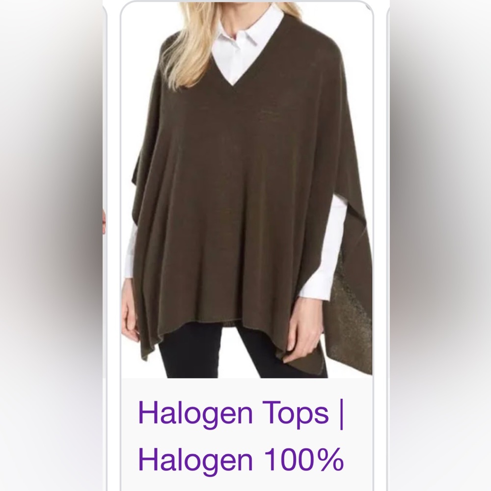 Cashmere poncho by Halogen(Nordstrom brand) in olive green-one size